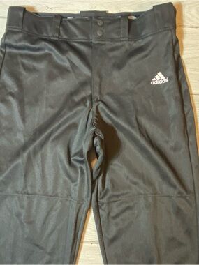 Mens Adidas Triple Stripe Traditional Black Baseball Pants Aeroready M NWOT!